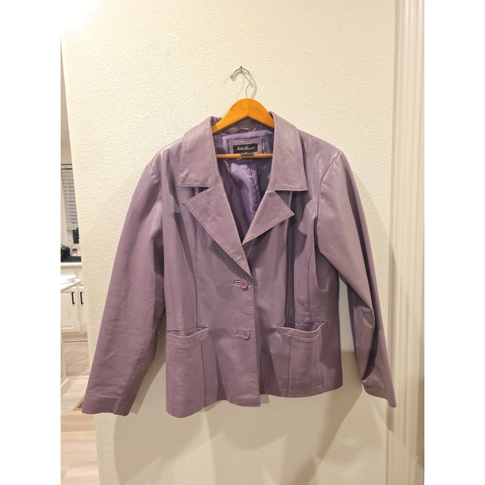 VTG Ashley Stewart Light Purple Leather Jacket Y2K 90's Sz‎ XL Phoebe Buffay